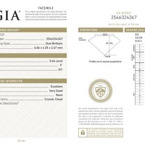 Alternative view of Diamante Natural GIA - Oval 0.46 carats (F/SI1/EXC)