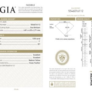 Alternative view of Diamante Natural GIA - Oval 0.50 carats (F/SI1/EXC)