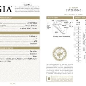 Alternative view of Diamante Natural GIA - Redondo 0.40 carats (F/VS2/3EXC)
