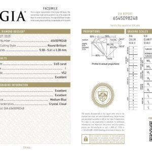 Alternative view of Diamante Natural GIA - Redondo 0.65 carats (I/VS2/3EXC)