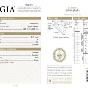 Alternative view of Diamante Natural GIA - Redondo 0.47 carats (E/SI1/3EXC)