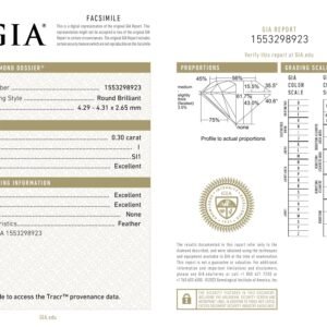 Alternative view of Diamante Natural GIA - Redondo 0.30 carats (I/SI1/3EXC)