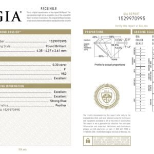 Alternative view of Diamante Natural GIA - Redondo 0.30 carats (F/VS2/3EXC)