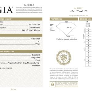 Alternative view of Diamante Natural Oval 0.32 Carats (H/VVS1/EX)