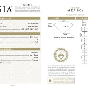 Alternative view of Diamante Natural Oval 0.51 Carats (I/SI1/EX)