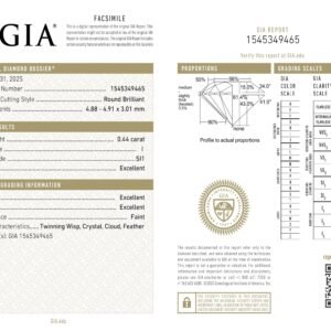 Alternative view of Diamante Redondo 0.44 carats (I/SI1/3EXC)
