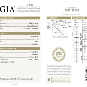 Alternative view of Diamante Natural GIA - Redondo 0.37 carats (E/VS2/3EXC)