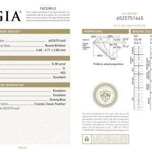 Alternative view of Diamante Natural GIA - Redondo 0.38 carats (D/VS2/EXC)