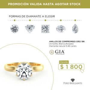 Anillo de Compromiso con Diamante de 0.40 carats