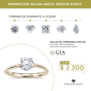 Anillo de Compromiso con Diamante de 0.50 carats