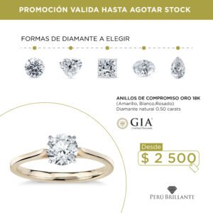 Anillo de Compromiso con Diamante de 0.50 carats