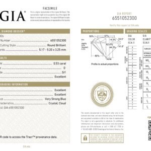 Alternative view of Diamante Natural GIA - Redondo 0.53 carats (D/SI1/3EXC)