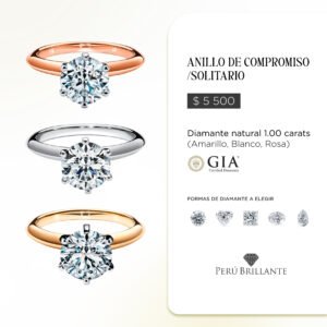 Anillo de Compromiso con Diamante de 1.00 carats