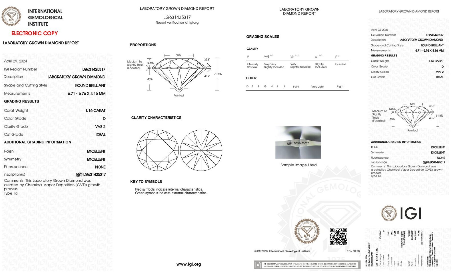 Alternative view of Diamante de Laboratorio REDONDO 1.16 carats (D/VVS2/3EXC)
